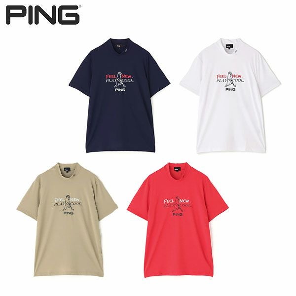 EIMY GOLF ロゴプリントシャツ レッド ピンゴルフ 6167401 Mr.PINGプリント半袖 モック シャツの通販 テレ東